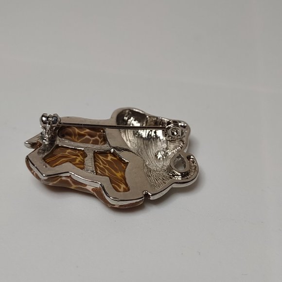 Awesome Giraffe Pattern Little Lucky Metal Elephant Brooch - Picture 10 of 10